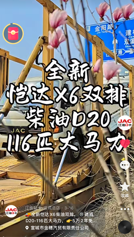 全新愷達(dá)X6柴油雙排，德威D20-116匹大馬力。